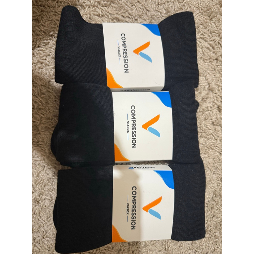 Viasox Black Compression Socks Size S/M